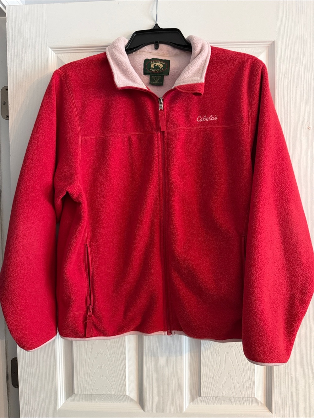 Cabela's Dark Pink Fleece Jacket with Light Pink Collar